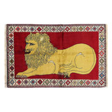 Animal Pictorial lion Shiraz Persian Hand Knotted Wool rug 3'4'' X 5'4''