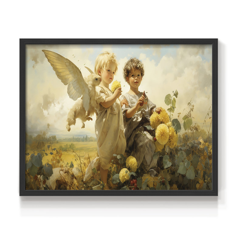Angels From Above-XIX - Reproduction encadrée - Restickable, H 8 po x l 10 po, Cadre noir