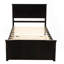 Lit plateforme avec lit gigogne simple, cadre simple, espresso