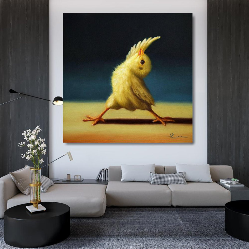 «Red Barrel Studio® Heffernan, Lucia», reproduction d'art sur toile tendue: Yoga Chick Revers Warrior