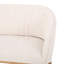 Beige de style Mid-Century moderne, dossier à surpiqûres rainurées, pieds en bois d'hévéa brun, pieds de meuble requis pour l'assemblage, inclus