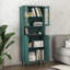  Grande armoire de rangement à 4 portes avec étagère réglable en verre trempé pour le salon-1847677590