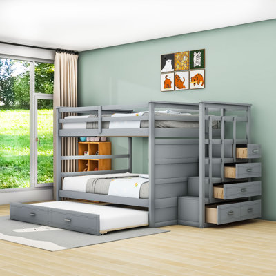 Bunk Bed With Storage Drawers And Twin Trundle