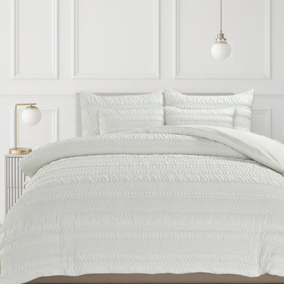 3D Embossed Geometric Pattern Saville Duvet Set