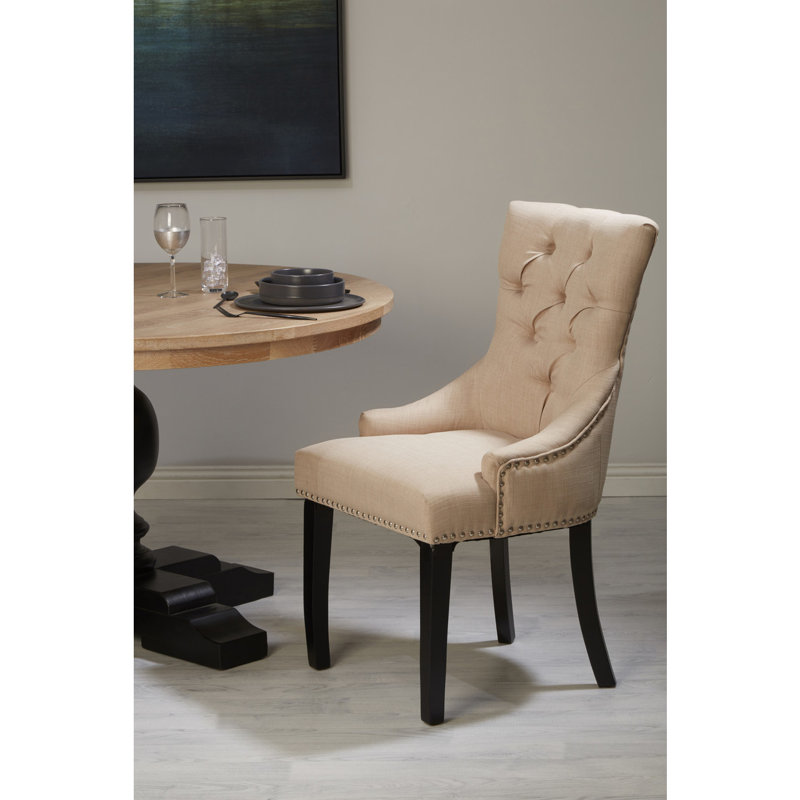 Kyra 49cm H Tufted Upholstered Side Chair, Natural