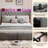 Queen Upholstered Platform Bed Frame, Bed With 4 Storage Drawers, Charging Station (2 USB), LED Lights And Storage Headboard-1078970907