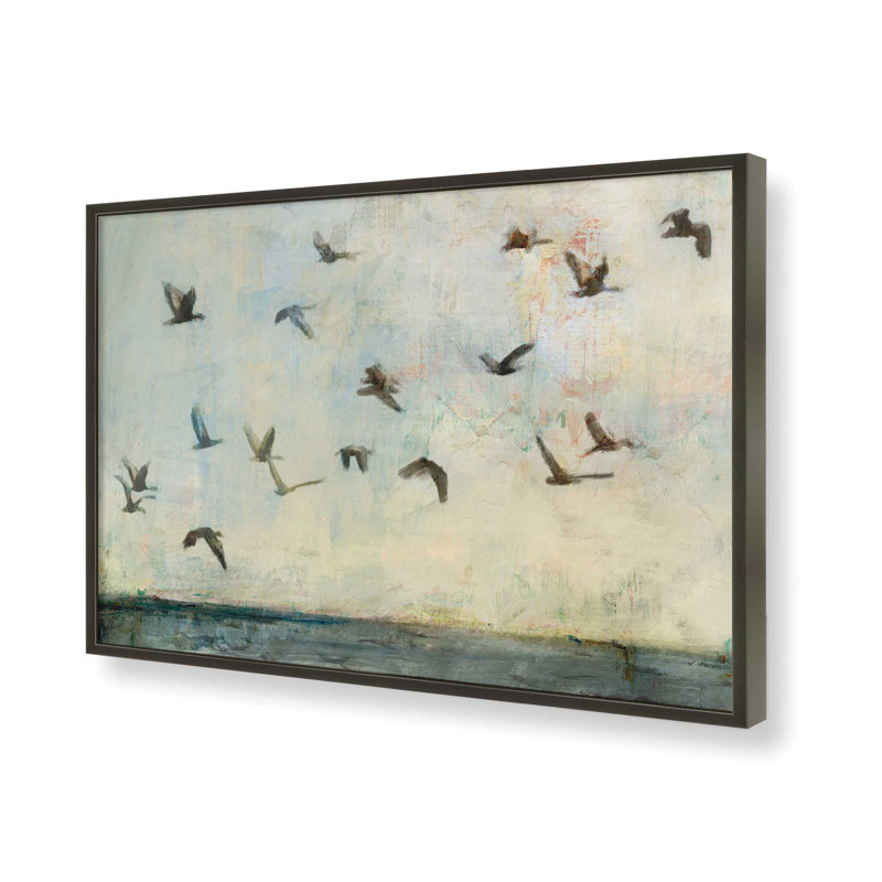 «Birds in Flight» par Kamdon Kreations, reproduction d'art, L 36 x H 24, Noir, Impression encadrée