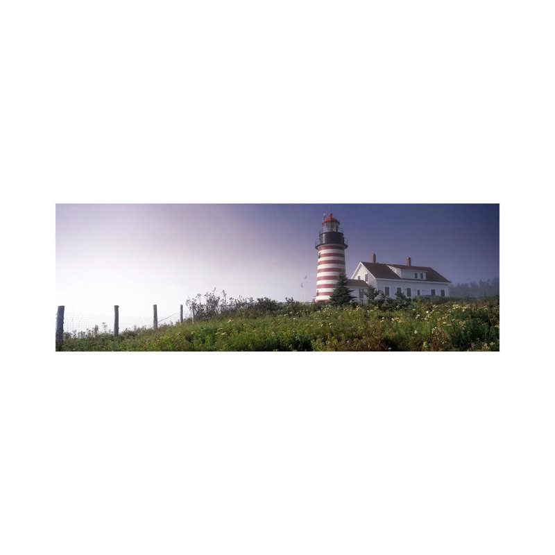 Low Angle View Of A Lighthouse - Wrapped Canvas Panoramic Print, 30.48 cm H x 91.44 cm W x 1.91 cm D
