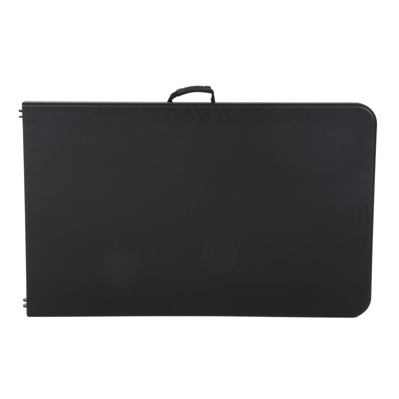 COSCO 8 ft. Fold-in-Half Banquet Table with Handle, Black