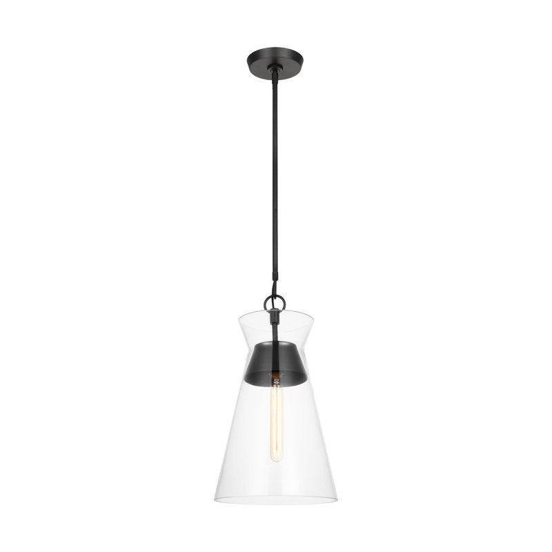 Luminaire suspendu noir à 1 lumière Bronsyn