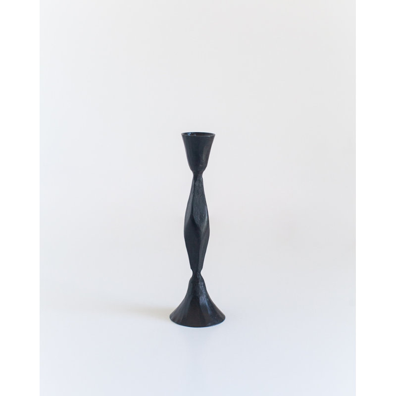 S/2 Low Diamond Candlestand - Brass finsih, 7.5, Black