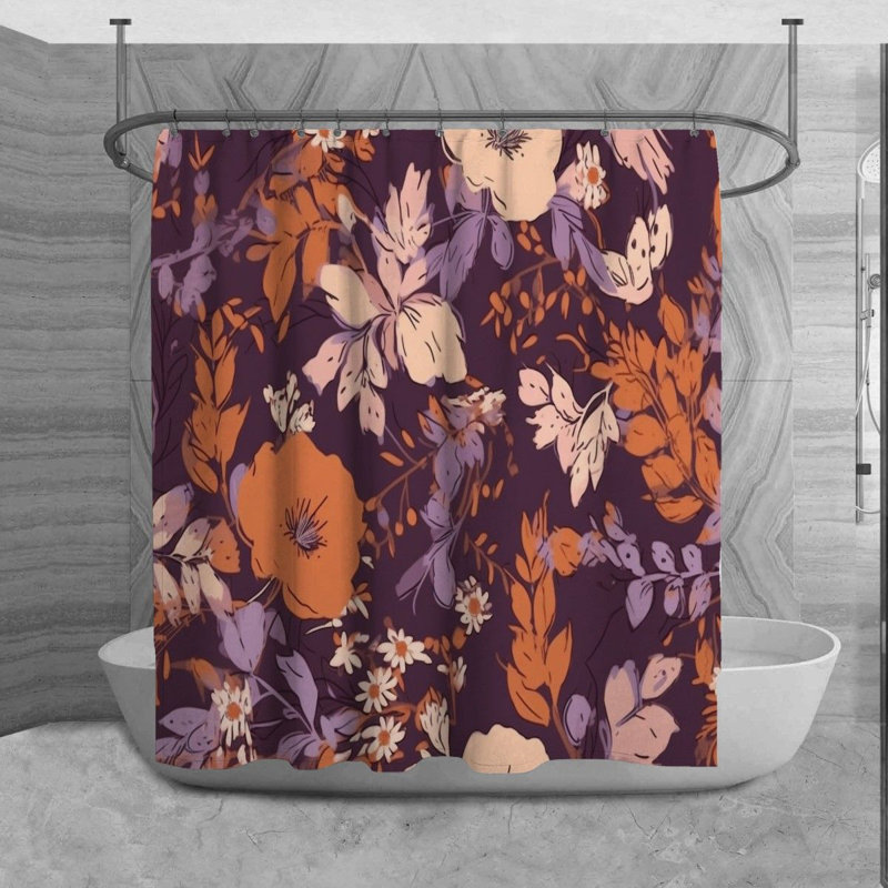 Daphnee Microfiber Shower Curtain, 84" H x 70" W