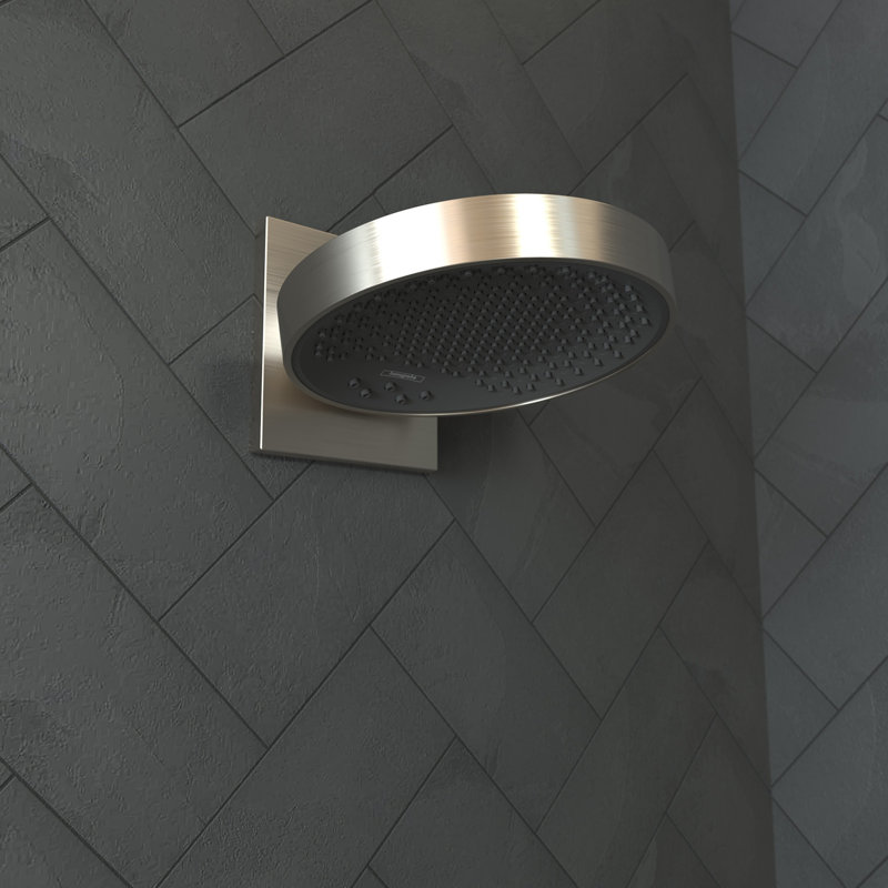 Hansgrohe Rainfinity Shower Head 250 with Wall Connector Trim, Brushed Nickel, 2.5 GPM