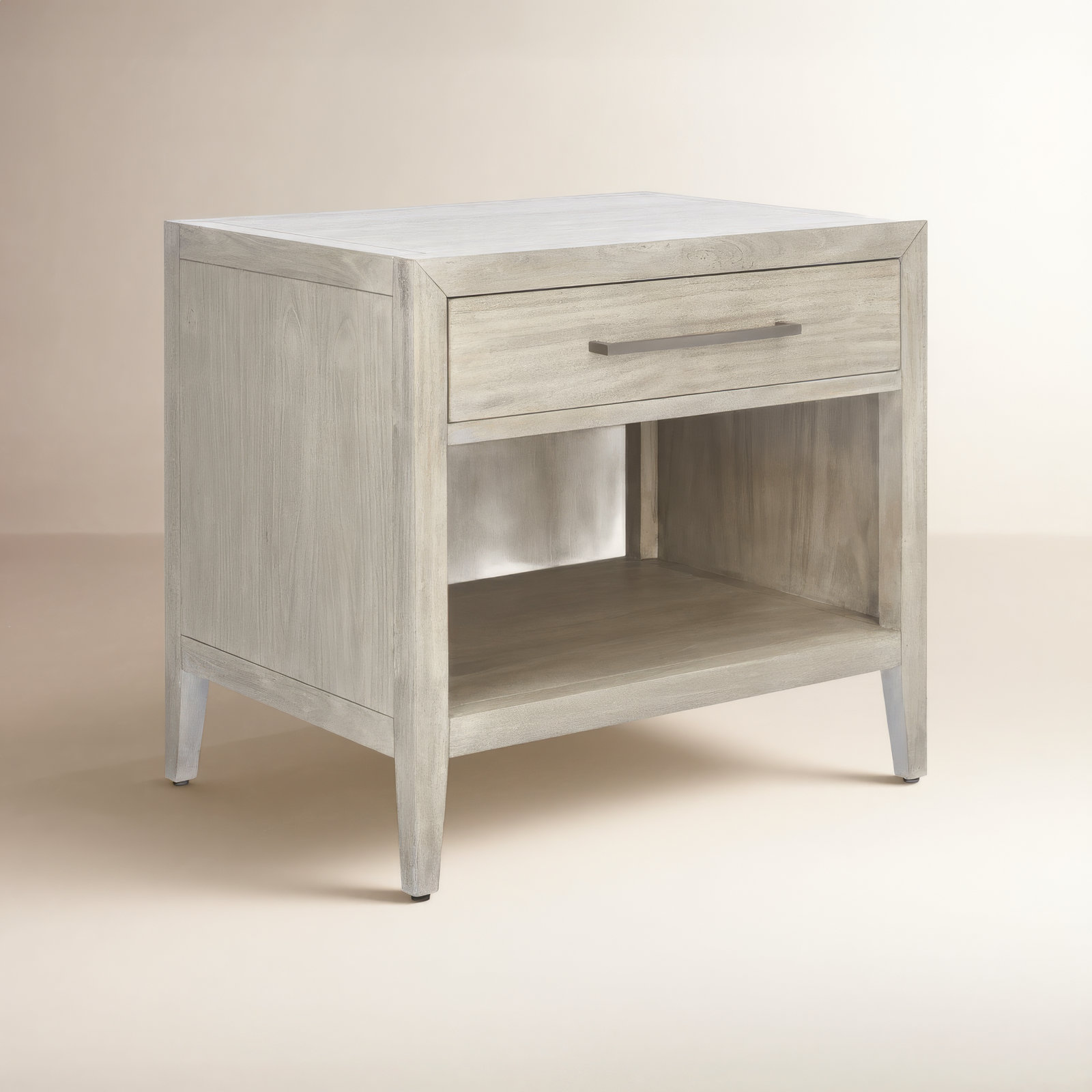 Pama 1-Drawer Mahogany Nightstand, Light Gray