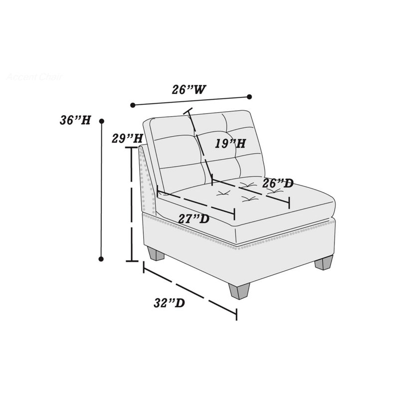Chaise d'appoint, fauteuil sans accoudoirs de salon, Lin couleur café