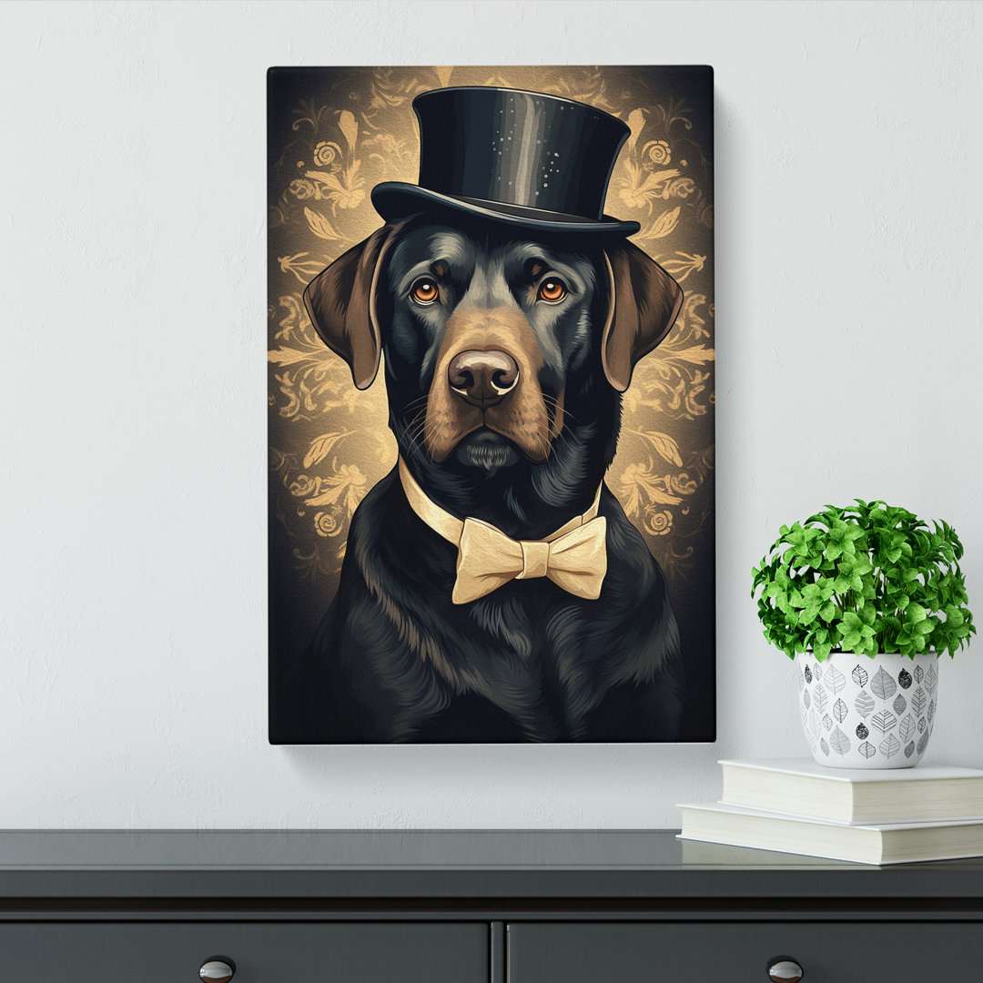 Labrador Retriever Art Deco - Wrapped Canvas
