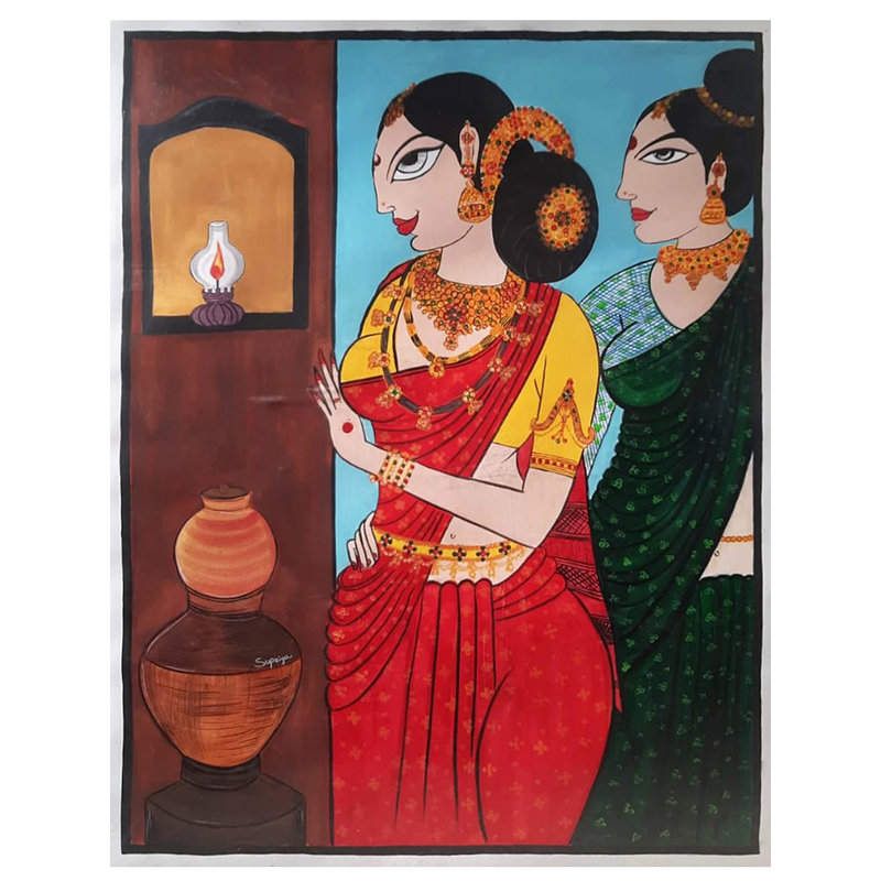 Sœurs - un lien fort | Couleur de l'affiche sur papier | Par Supriya Jammalamadaka