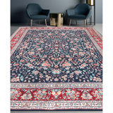 Hand Knotted Wool Oriental Area Rug in Green