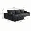 Canapé modulaire 107 po avec méridienne en L 107 po, canapé modulaire avec assise profonde, canapé rembourré pour le salon et la chambre à coucher, aucun assemblage requis (tissu en velours côtelé moelleux)-247060060-247060056