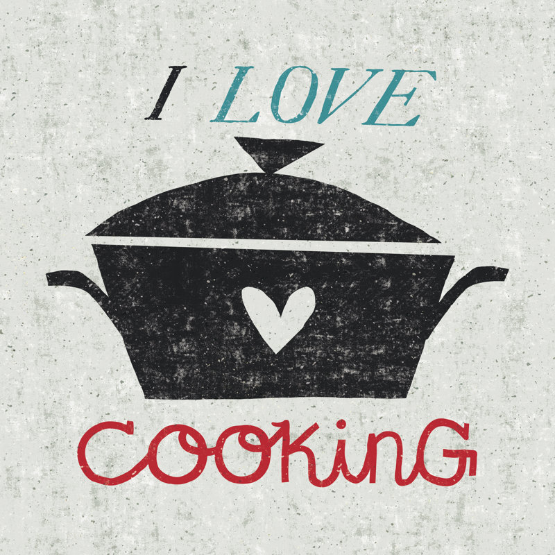 Reproduction d’art sur toile, "I Love cooking" par Michael Mulroney-unframed, H 20 po x l 20 po