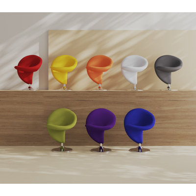 Curl Wool Upholstered Metal Swivel Accent Chair