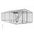 20×10 FT Extra Large Walk-In Chicken Coop, Spire Roof Chicken Run with Cover, Single Door Design, Feeding Door, Roosting Ladder, Galvanized Steel Frame