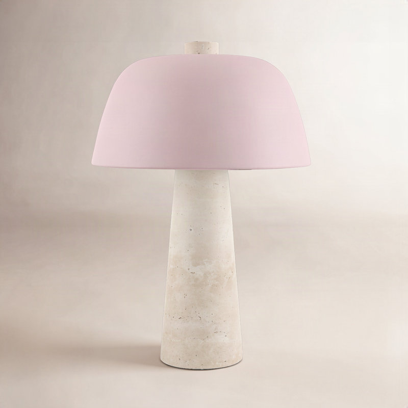 Lampe de table Stone, H 16,1 po x l 11,4 po x P 11,4 po, Rose