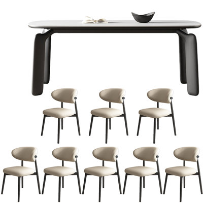 Ensemble de salle à manger de luxe en ardoise moderne et minimaliste