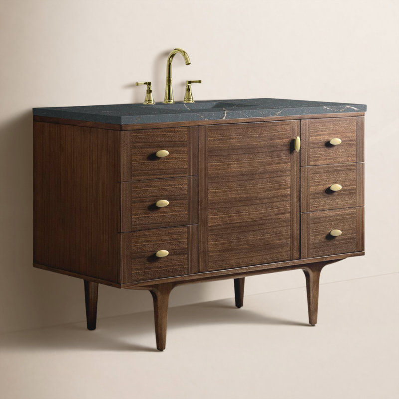 48'' Single Bathroom Vanity with Top, Parisien Bleu, 8" Widespread