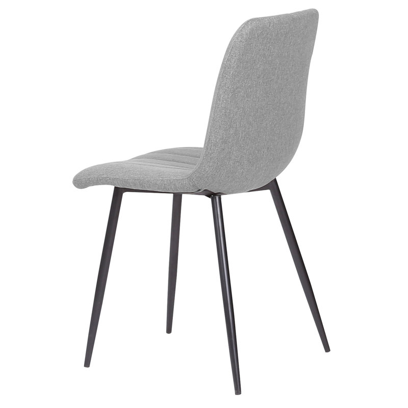 Ensemble de 2 chaises d'appoint en tissu gris avec pieds en acier noir Kittitas