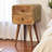 Solid Wood Mini Curved Nightstand, 2-Drawers, Oak-ish, Light Brown