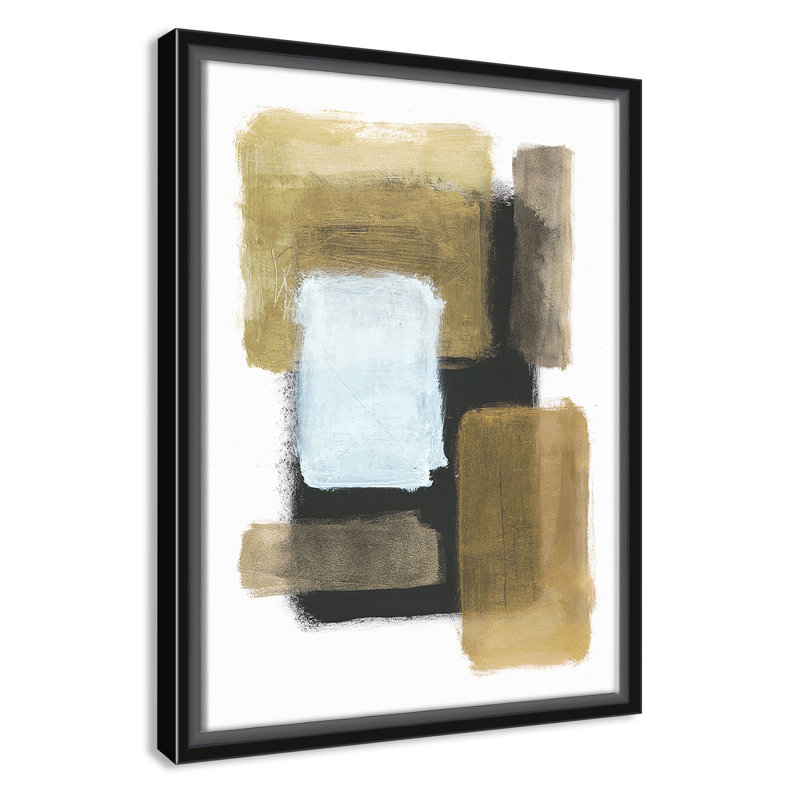 «Metallic Blocking No 1 - Floater Frame», reproduction d'art sur toile, Cadre noir, H 16 po x l 12 po x P 2 po