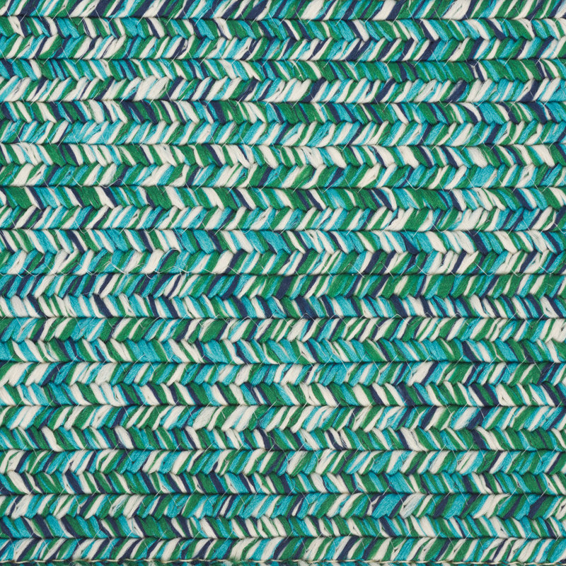 Braided Stair Treads 201 Hand Woven Performance Rug, Teal/Green, 13