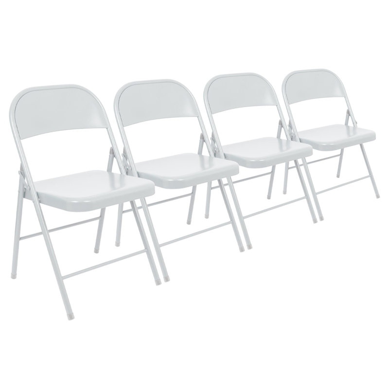 Metal A-Frame Sign Holder Folding Chair, Matte White