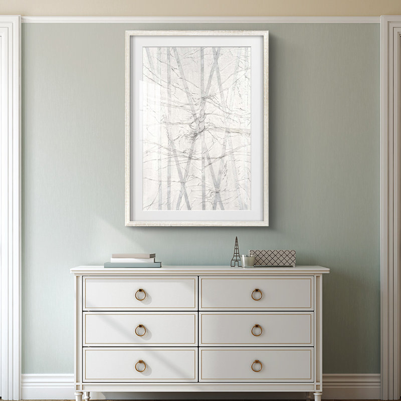 Pewter Forrest II -Framed Print, 25.5" H x 17.5" W, White