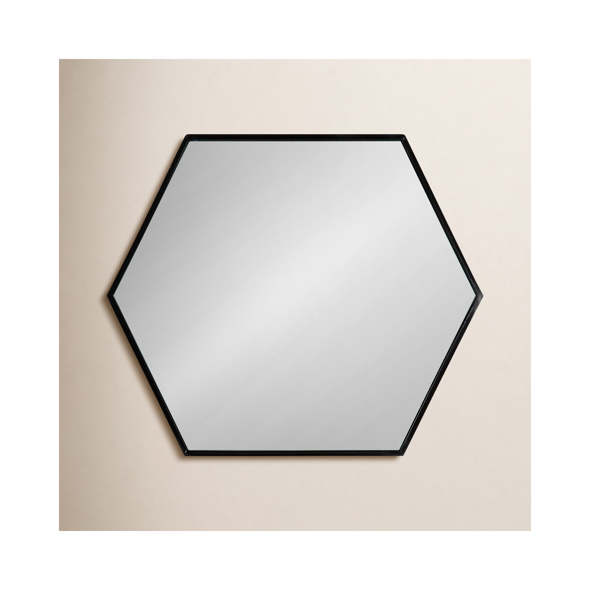 Breckler Metal Mirror, Black, 25.75" x 22"