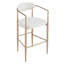 2 tabourets de comptoir beiges - Pieds en fer naturel avec îlot de cuisine de style simple avec poids de dossier de 265 lb et assise en tissu-2001274871-2001274858