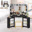 Ensemble de coiffeuse de maquillage moderne avec miroir et armoires Modern Corner-1932705159