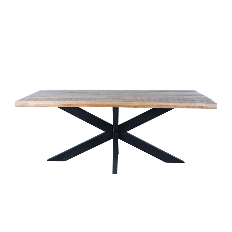 Discover Modern Elegance - Rectangle Dining Table with Mango Wood Top and Sturdy Spider Legs, 36" W x 72" L