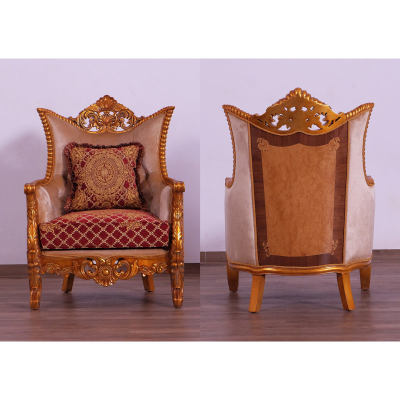 Modigliani Armchair, Red/Burgundy/Gold