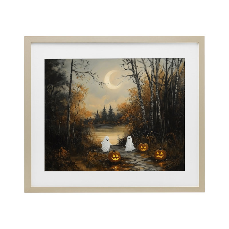 Automne fantômes au lac, reproduction d'art sous verre, design par Arlington Prints, H 17 po x l 21 po