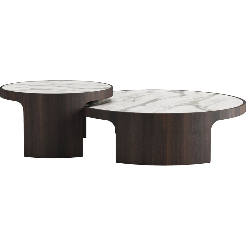 2 tables basses gigognes Caliann, Blanc
