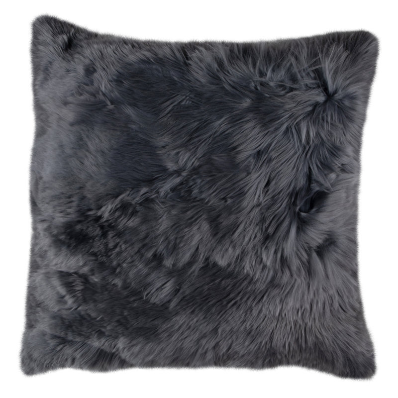 Alpaca Midnight Front With Microsuede Backing, Square 20", Silver