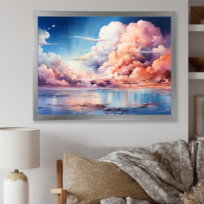 Fantaisie, ciel, paysage, minimalisme sur toile