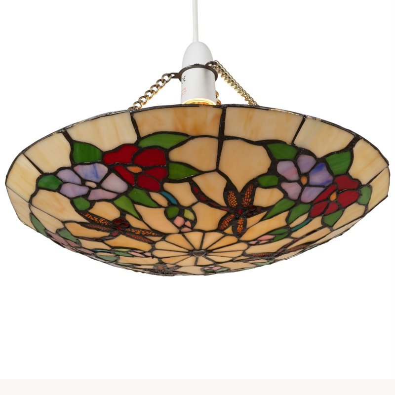 Stony Creek 12 cm H Bowl Glass Pendant Shade ( Screw On ) in Purple, Orange/Purple