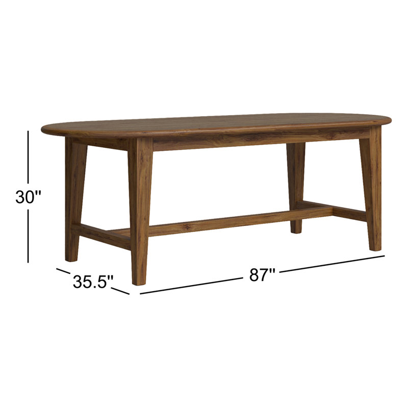 Alfie Dining Table 87"-Black Pine, Honey Pine, 30" H x 87" L x 35.5" W