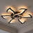 32" Modern Flower Flush Mount Ceiling Fan with LED Light and Remote Control (Black)