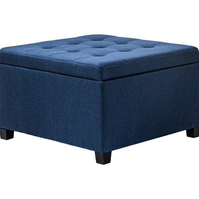 Blue With Storage Lid. Decoration For Living Rooms. Soft Upholstery, Generous Space, Stable Hinge Solution Bedrooms.