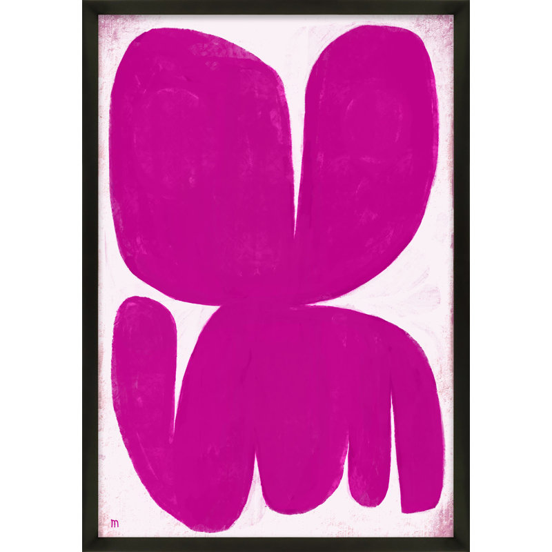 Magenta Moth Print by StudioM, Black, 20" H x 14" W x 1.25" D