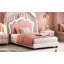 Lit simple tapissier princesse avec tête de lit couronne, lit plateforme simple-1273718492